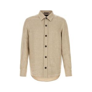 Zegna Men Beige Cashmere Blend Shirt